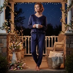 NWOT Honeydew Deep Plush Purple Lounge Pajama Set Silky Soft – Size Small